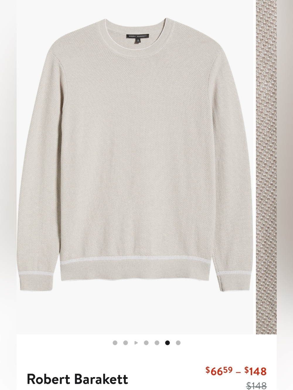 Robert Barakett Men's Crewneck Sweater in Beige tags attached